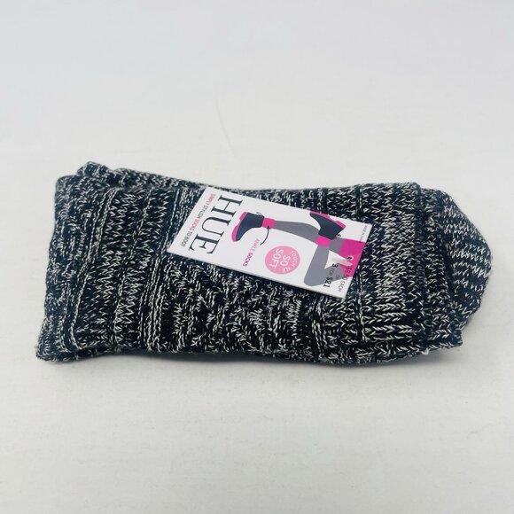 Hue Womens One Size Fits Most Diamond Print Supersoft Boot Socks in Black 717 - Picture 5 of 6